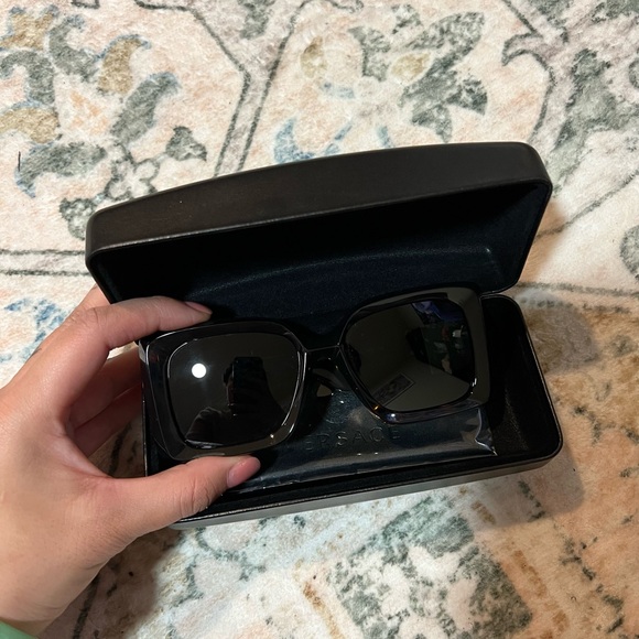 Versace Square Sunglasses in Tortoise - Picture 3 of 6